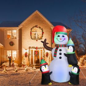 5.9FT Christmas Inflatable Outdoor Decoration Snowman Penguin Blow Up Yard Decoration with LED Light Built-in Air Blower for Winter Holiday Xmas