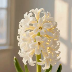 "Luminous White Hyacinths - With Golden Veins - Perfect Gift for Elderly & Loved Ones"