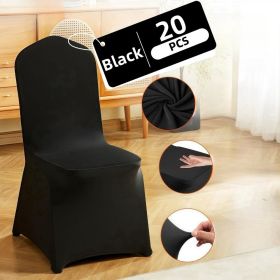 20PCS Stretch Spandex Non-Slip Chair Covers - Universal Fit, Washable Slipcovers for Wedding, Party, Banquet, Celebration & Dining (Black)