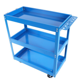 Tool Cart, 3 Tier Rolling Mechanical Tool Cart, Heavy Steel Multi-purpose Cart (Color: Blue)
