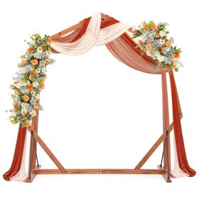 Wooden Wedding Arch Solid Wood Arbor Backdrop Stand for Wedding Ceremony (Style: Heptagon)