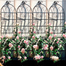 4 Pack Metal Garden Trellis 71" x 19.7" Rustproof Trellis for Climbing Plants Outdoor Flower Support Black (Color: as Pic)