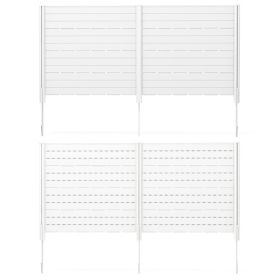 Outdoor Privacy Fence Screen with 5 Ground Stakes for Garden Yard Patio (Color: White)