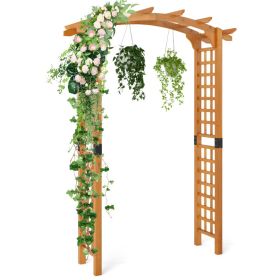 7/7.5 Feet Garden Arch Wooden Arbor Outdoor Wood Trellis for Climbing Plants (size: 7.5 FT)