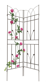 2 Pack Metal Garden Trellis 71" x 17.7" Rustproof Trellis for Climbing Plants Outdoor Flower Support Brown (Color: as Pic)