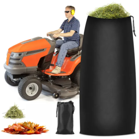 Lawn Tractor Leaf Bag 54 Cubic Feet Standard Garden Waste  Bag W  112in Opening For Fast   Easy Leaf  Riding Lawn Mower Rubbish Bag Outdoor (Color: Black)